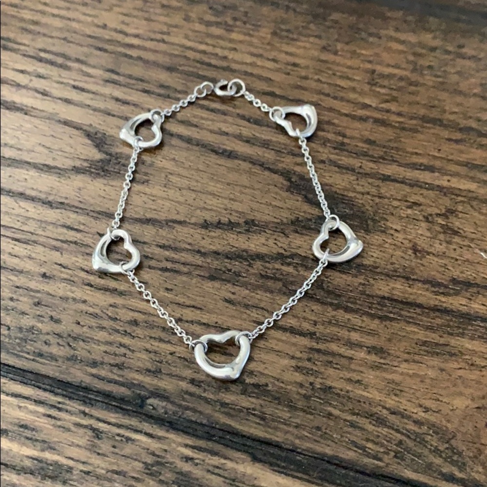 Tiffany Sterling Silver Open Heart Bracelet